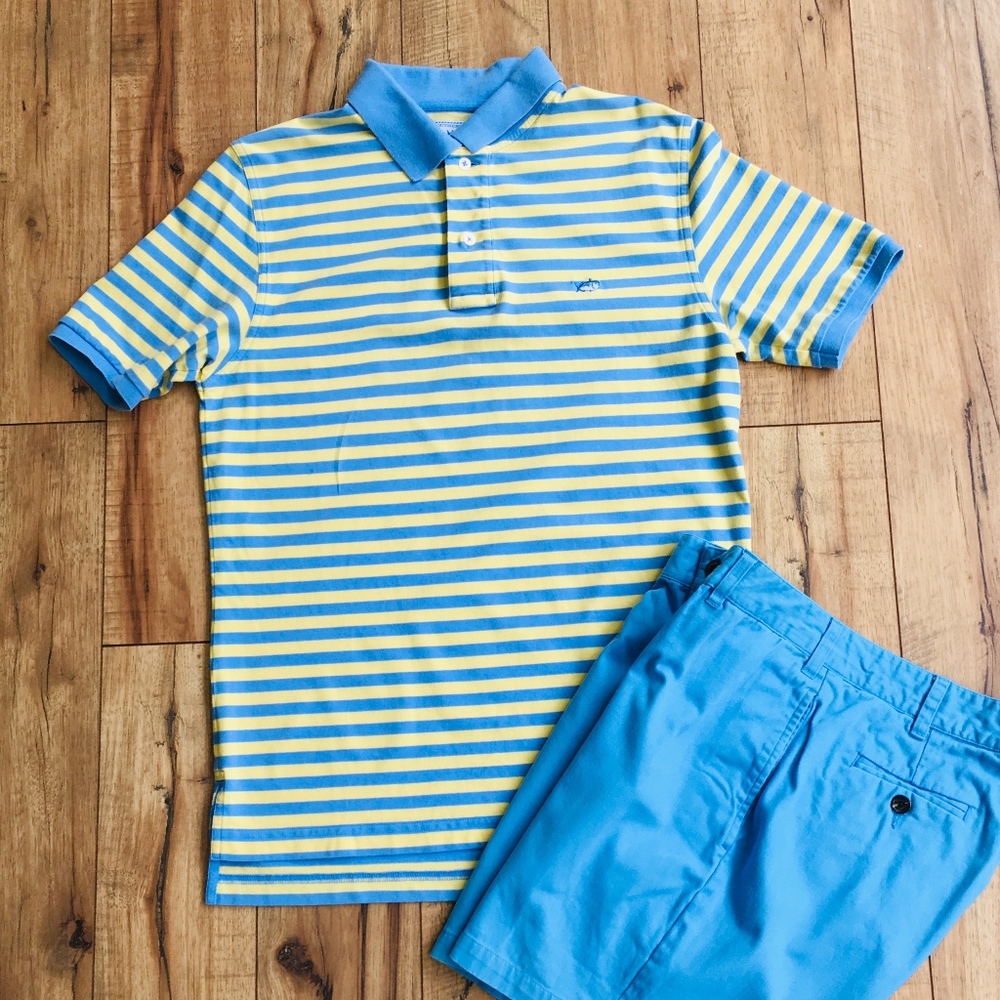 Men's Southern Tide Pique Striped Polo Shirt